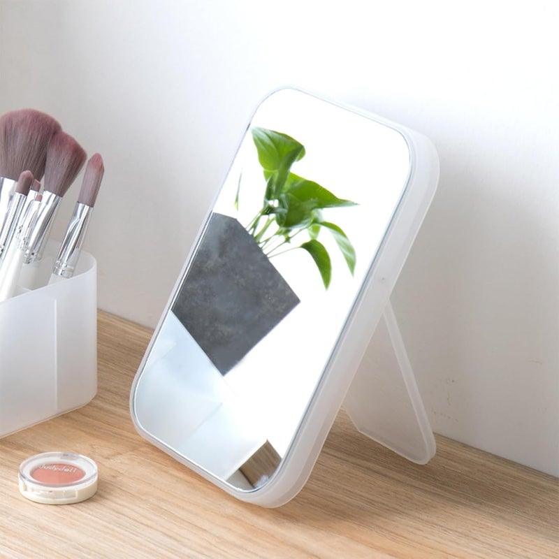 Kuber Industries Kuber Industries Set of 6 Small Portable Hand Mirror for Makeup Vanity Table Mirror with Stand for Women Girls White  - Image 2