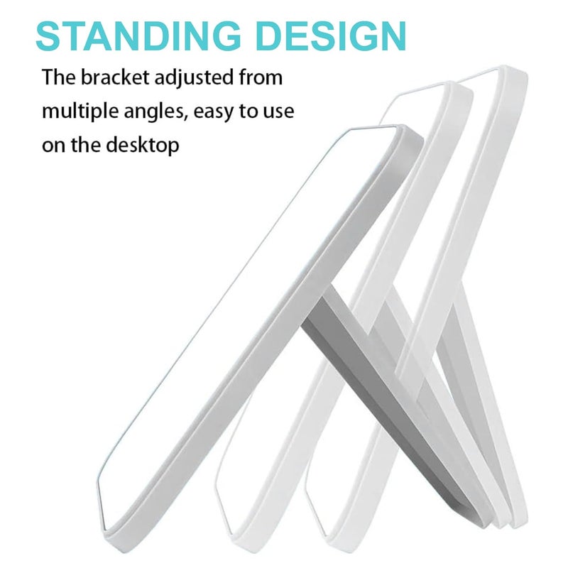 Kuber Industries Kuber Industries Set of 6 Small Portable Hand Mirror for Makeup Vanity Table Mirror with Stand for Women Girls White  - Image 5