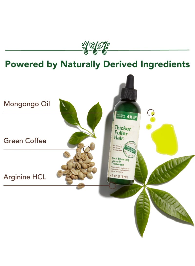 Thicker Fuller Hair Scalp and Root Treatment – Advanced Thickening Leave-In Formula – Restores Moisture, Strengthens Roots, and Boosts Volume – Mongongo & Green Coffee Oils – 118ml - Image 5