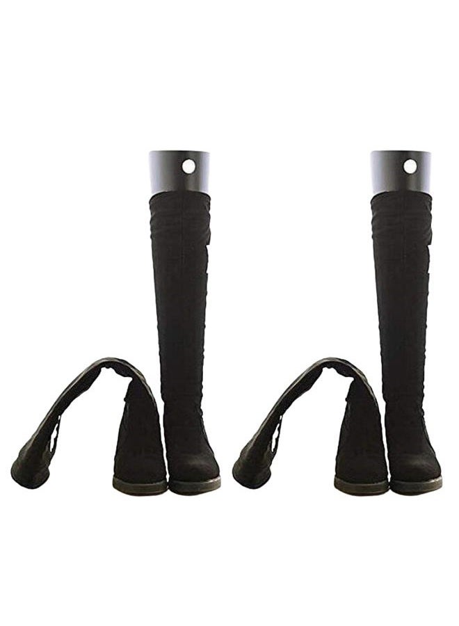 SYBL أقواس تشكيل الأحذية (2 زوج، 4 أوراق) للأحذية الطويلة، 14" سميك حوامل شجرة الأحذية للرجال والنساء، أسود، أسود، 14 بوصة/36 سم - Image 1