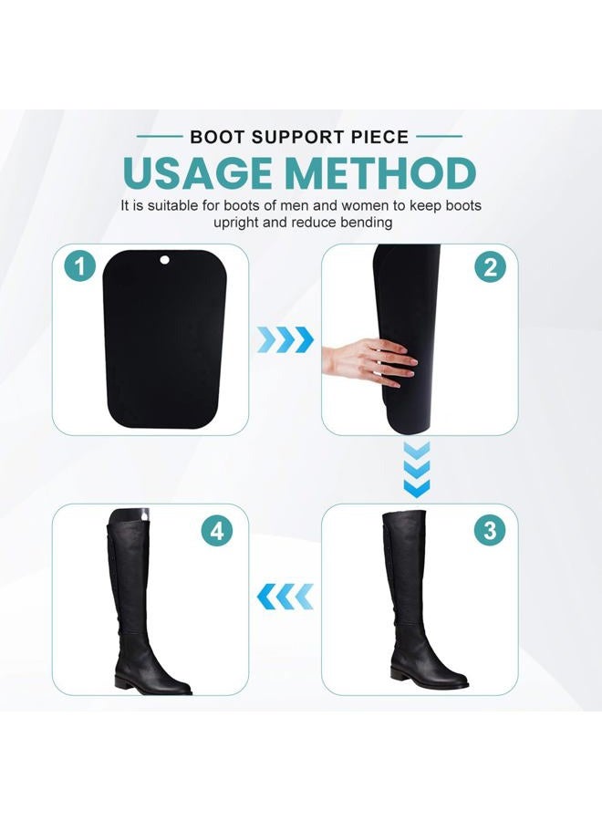 SYBL أقواس تشكيل الأحذية (2 زوج، 4 أوراق) للأحذية الطويلة، 14" سميك حوامل شجرة الأحذية للرجال والنساء، أسود، أسود، 14 بوصة/36 سم - Image 3