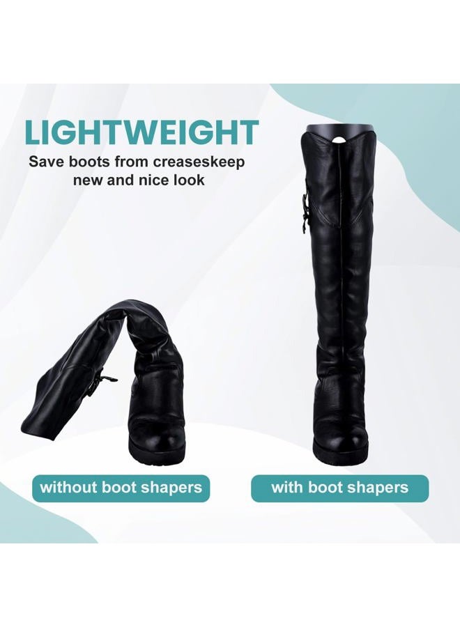 SYBL أقواس تشكيل الأحذية (2 زوج، 4 أوراق) للأحذية الطويلة، 14" سميك حوامل شجرة الأحذية للرجال والنساء، أسود، أسود، 14 بوصة/36 سم - Image 4