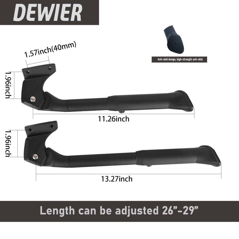 Dewier Bike Kickstand,Rear Kick Stand Aluminum Adjustable for 26-29 inch Adult Bikes,Electric Bike Kick Stand Heavy Duty Mountain Bike Trek EBike Kick Stand (40mm) Bike Storage - Image 2