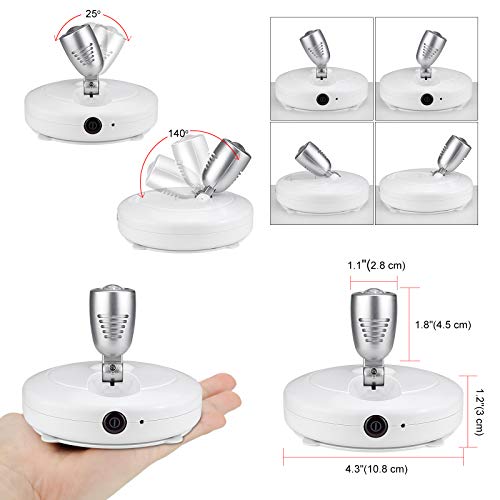 LUXSWAY LED Spot Lights Indoor,Battery Operated Accent Picture Light,12 Colors Changing Spotlight, Dimmable Uplight,Stick on Light for Painting Artwork Dartboard (White) - Image 5