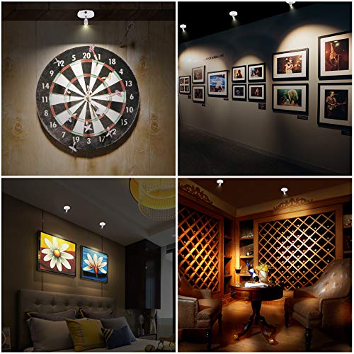 LUXSWAY LED Spot Lights Indoor,Battery Operated Accent Picture Light,12 Colors Changing Spotlight, Dimmable Uplight,Stick on Light for Painting Artwork Dartboard (White) - Image 3