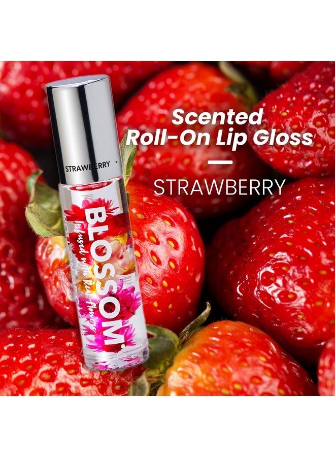 بلوسوم ملمع شفاه معطر، غني بالزهور الحقيقية، صنع في الولايات المتحدة الأمريكية، 0.20 أونصة سائلة/5.9 مل، بنكهة الفراولة - Image 2