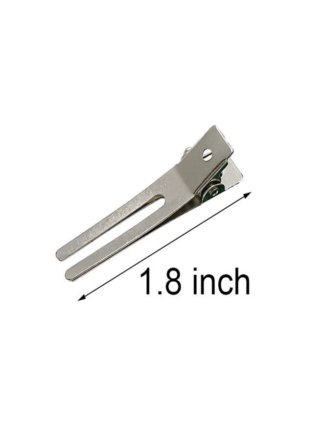 Axe Sickle 30 Pcs Hairdressing Double Prong Curl Clips 1.8" Curl Setting Section Hair Clips For Hair Bow Great Pin Curl Clip Styling Clips For Hair Salon Barber Silver. - Image 4