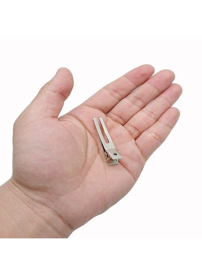 Axe Sickle 30 Pcs Hairdressing Double Prong Curl Clips 1.8" Curl Setting Section Hair Clips For Hair Bow Great Pin Curl Clip Styling Clips For Hair Salon Barber Silver. - Image 3