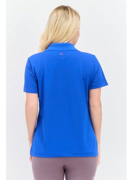 Greg Norman Women Sportswear Fit Short Sleeve Outdoor Polo Shirt, Blue  - Image 3