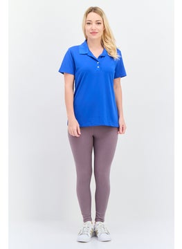 Greg Norman Women Sportswear Fit Short Sleeve Outdoor Polo Shirt, Blue  - Image 4