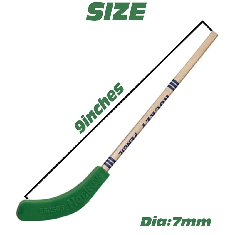 TIHOOD 24PCS Hockey Pencils and Erasers - Bulk 9 Inch Hockey Stick Sports Theme Party Supplies, Fun Cool Pencils for Hockey Fans, Students, Stocking Stuffers and Goodie Bag Birthday Party Favors - Image 2