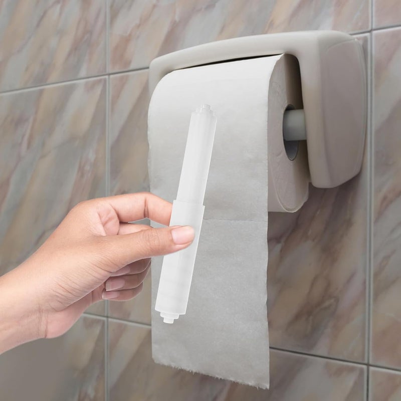 IMIKEYA 10pcs Small Roll Paper Holder Set with Telescopic Stainless Steel Spring Brackets and Ceramic Plastic Components for Bathroom Toilet Tissue Dispenser - Image 4