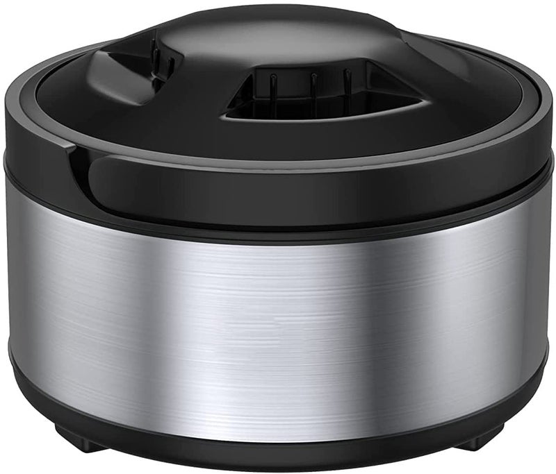 Dr. Equipment Thermoware Casseroles Double Wall Insulated Hot Pot with Black Plastic Cover and Bottom for Roti/chapati (2500ML) - Image 1