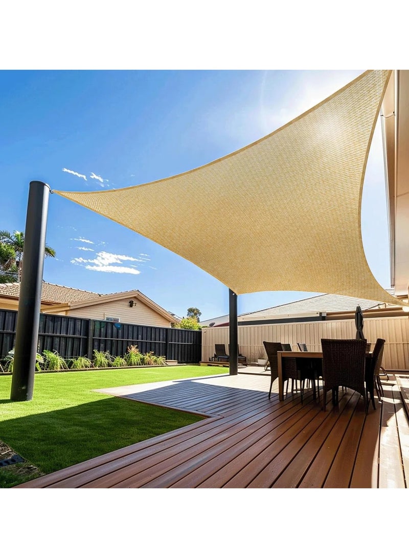 HOME TASTE Waterproof Sun Shade Sail Rectangle UV Block Canopy with 41 Pcs Installation Kit – Outdoor Sunshade for Patio, Garden, Backyard, Lawn, Beach (3x4m / 4x6m, Sand)  - Image 1