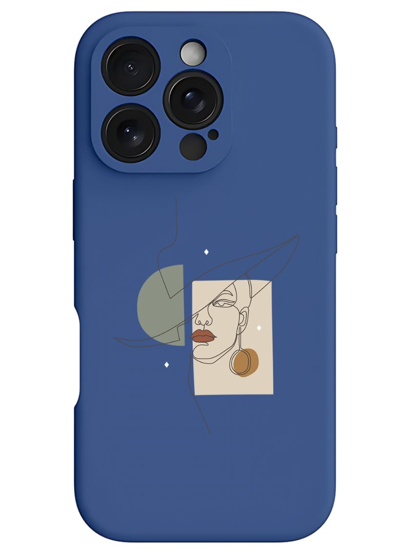 Theodor iPhone 16 Pro Max Blue Protective Slim Fit Case Liquid Silicone Cover with Full Body Protection Anti-Scratch Shockproof Case For iPhone - Women in Style - Image 1