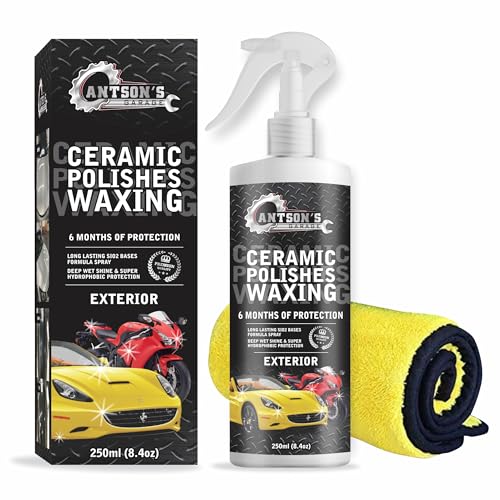 Antson Ceramic Polish Waxing for Car - Antson 250ML Easy To Apply Hydrophobic Spray With Extreme Gloss, Slickness & UV Protection, More Durable Than Other Car Polish & Wax - Image 1