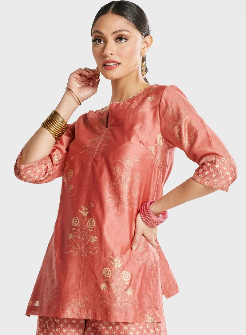 Fabindia Silk Tunic Sharara Set
