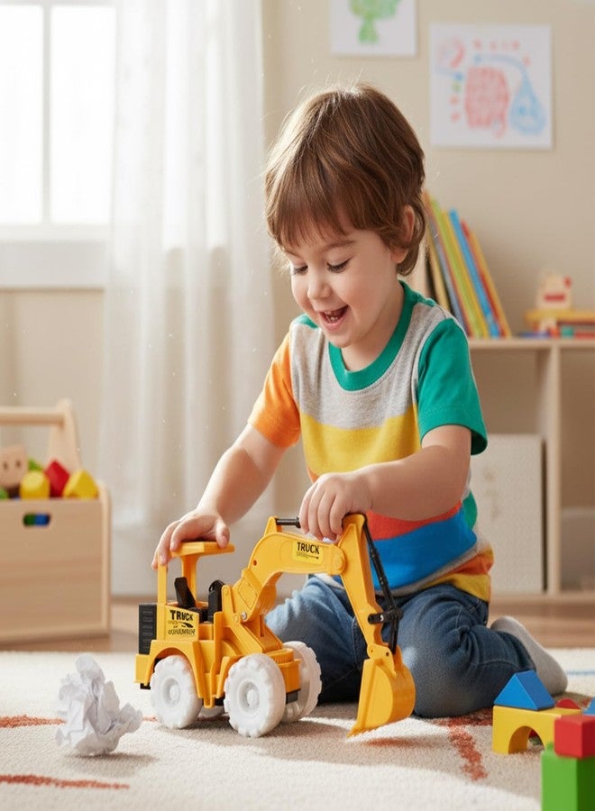 أطفال ماستي درايف يلعبون بجرافة JCB لاكتشاف ألعاب مخفية في الرمل | شاحنات وسيارات ورافعات برودر والمزيد! (أصفر، 8031) - Image 2