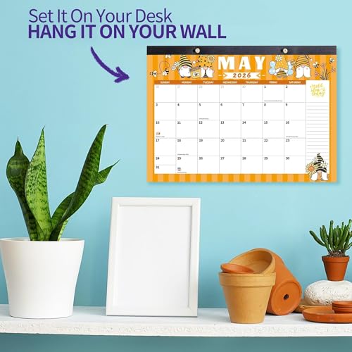 windrio 2026 Desk Calendar Wall Calendars, Large 17" x 12", November 2025 - December 2026 Monthly Planner Desktop, 14 Months Planning Organizing for Home, School, Office, Holiday, Gnome - Image 3