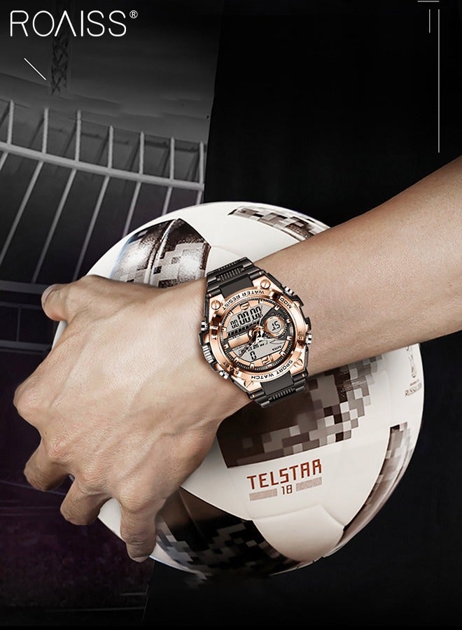 roaiss Men's Digital Analog Sports Watch with Alarm Stopwatch Multifunction Watch Outdoor Sport Fashion Waterproof Casual Wristwatch as Gift for Men - Image 2