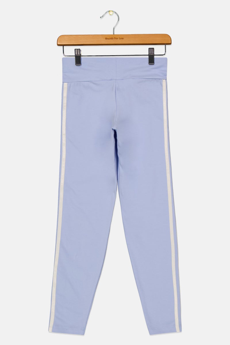 adidas Originals Kids Girl Sportswear Fit Brand Logo Training Leggings, Purple - Image 2