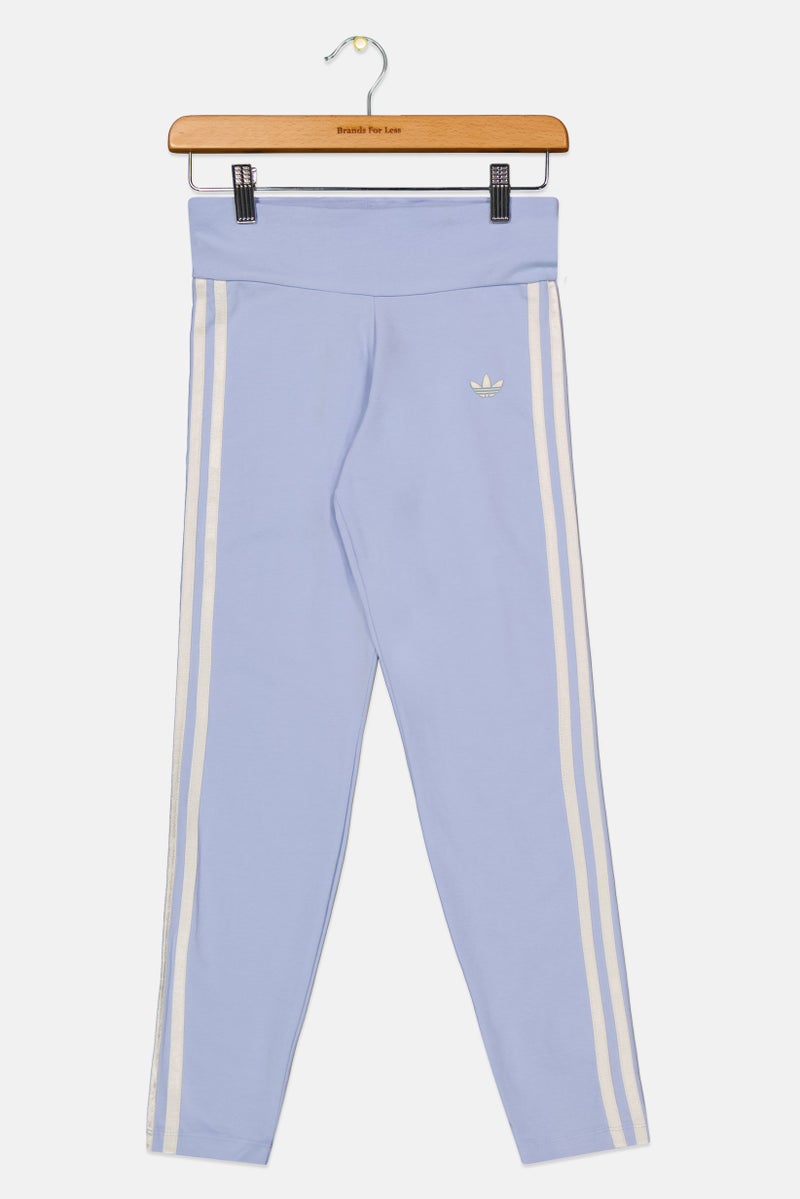 adidas Originals Kids Girl Sportswear Fit Brand Logo Training Leggings, Purple - Image 1