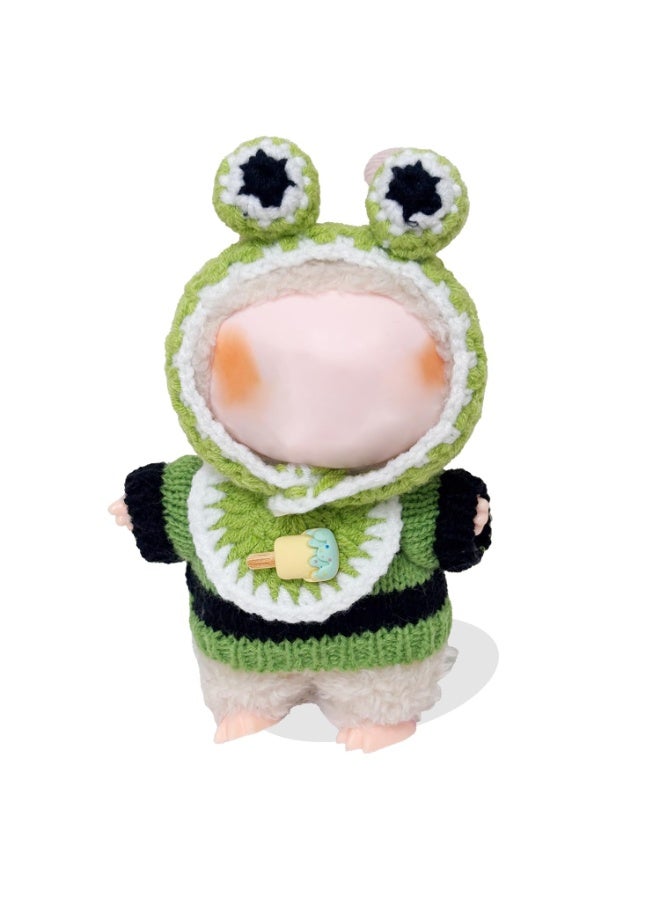 Doll Clothes for Labubu, 3-Piece Outfit and Accessories for 6.7 Inches (17 cm) Doll, Outfits for Labubu(Frog) - Image 1