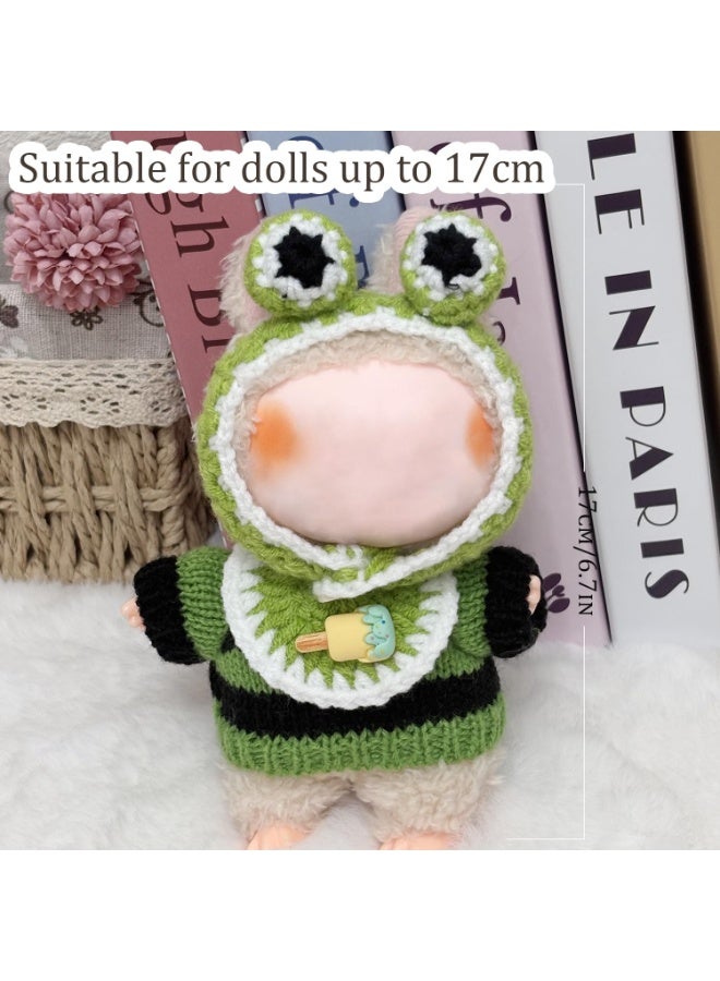 Doll Clothes for Labubu, 3-Piece Outfit and Accessories for 6.7 Inches (17 cm) Doll, Outfits for Labubu(Frog) - Image 4