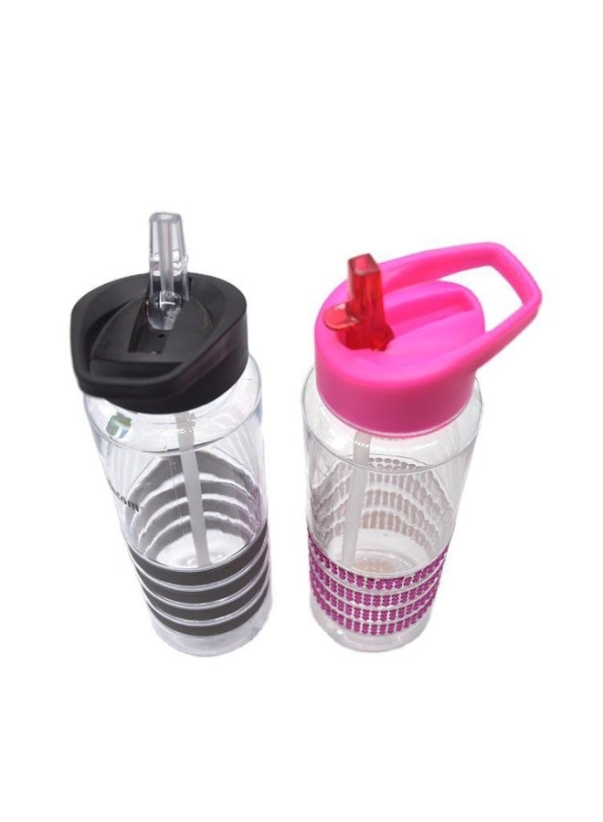 Huangyan Water Cup, High-looking, Large-capacity Space Cup, Tritan Fitness Sports Water Cup, Silicone Ring Set, Plastic Cup-Color:Transparent-Capacity:750ml - Image 2