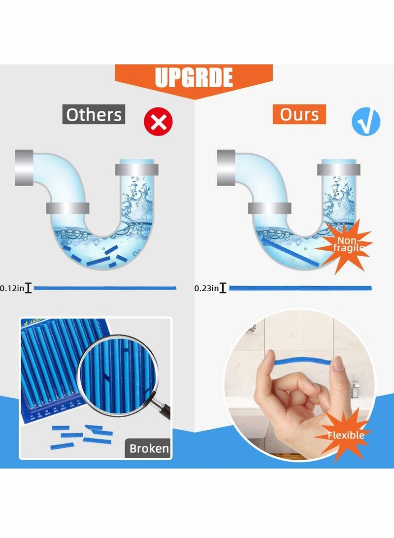 Excefore Drain Cleaner Stick, 48Pcs Drain Sticks Deodorizer, Bathroom Sink Drain Cleaning Tool, for Kitchen Shower Bathroom, Toilet, Sink Freshener - Image 4