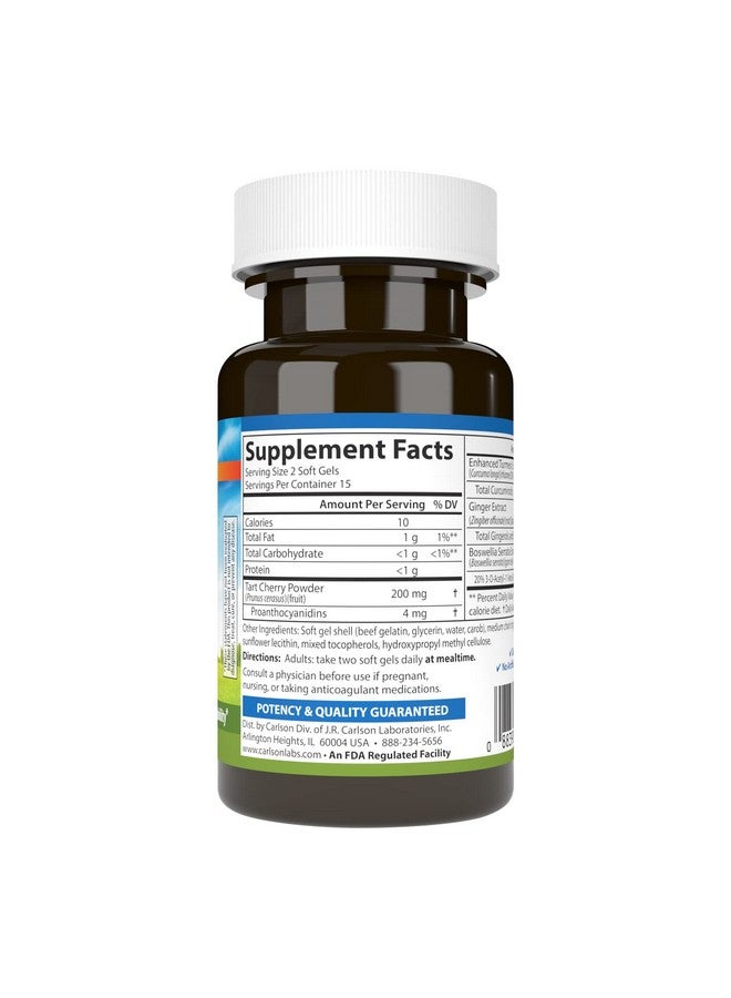 Carlson - Enhanced Mobility, Botanical Joint Support, Boswellia, Tart Cherry, Curcumin, Ginger, 30 Softgels - Image 2