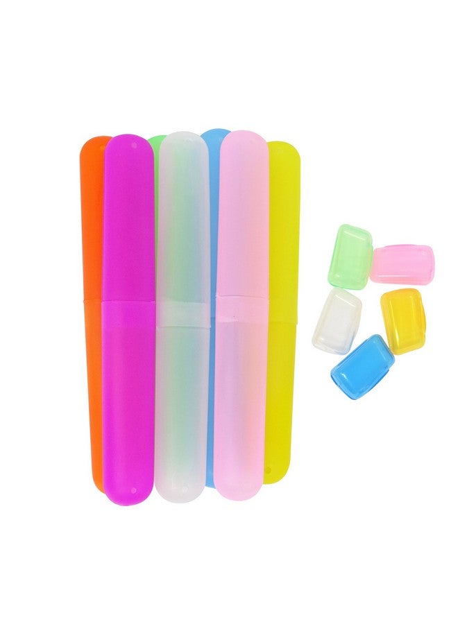 Honbay 7PCS Plastic Dust-Proof Toothbrush Case Holder for Daily and Travel Use - 5 Toothbrush Head Covers as Gift, Random colors - Image 5