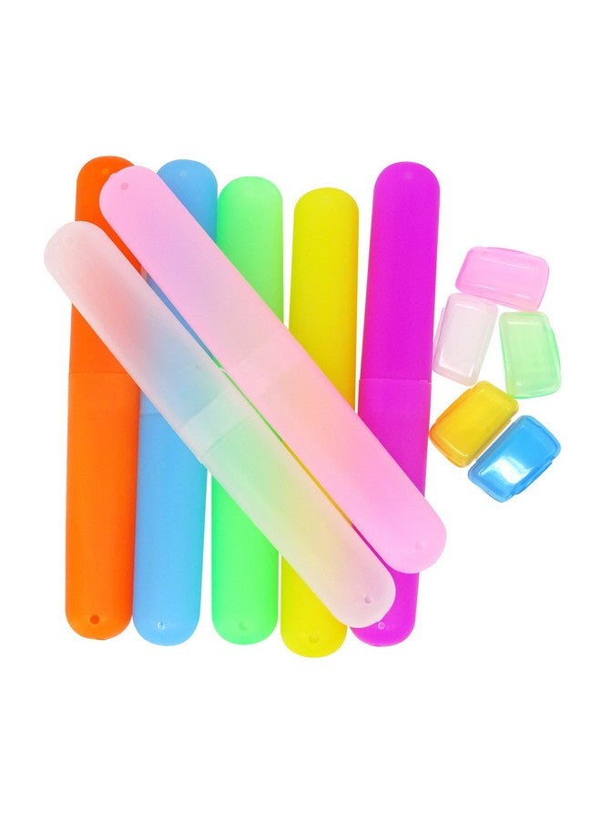 Honbay 7PCS Plastic Dust-Proof Toothbrush Case Holder for Daily and Travel Use - 5 Toothbrush Head Covers as Gift, Random colors - Image 1