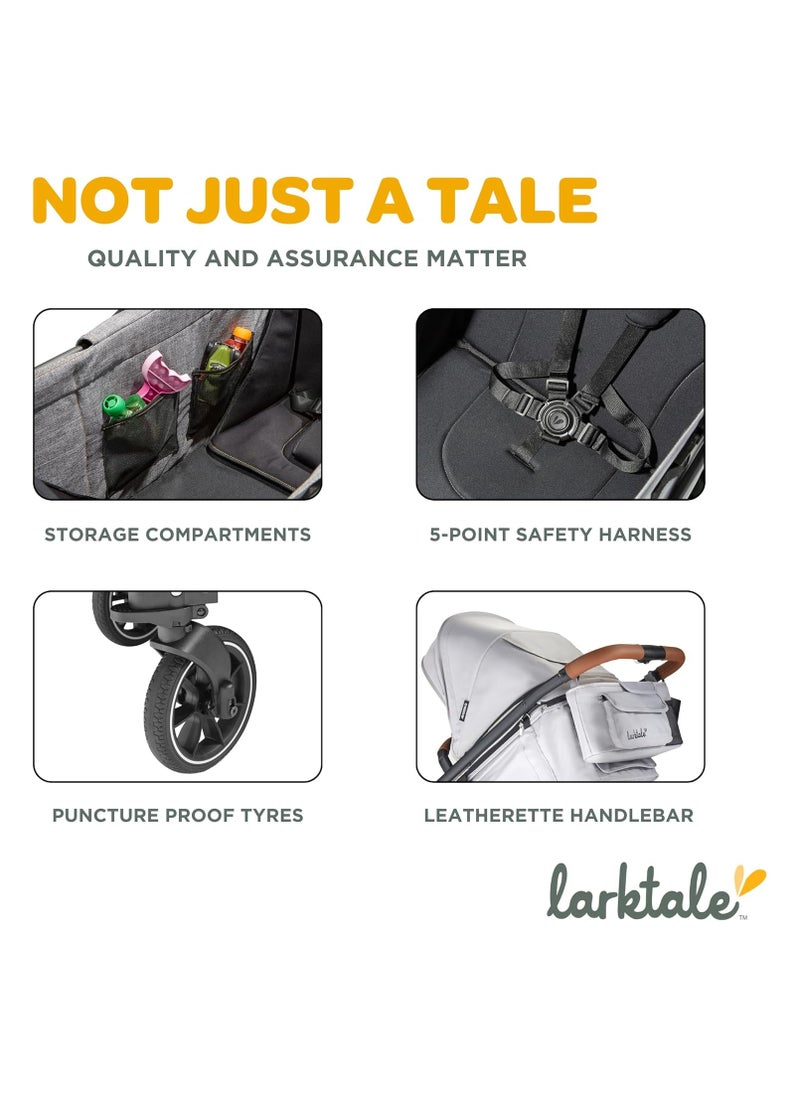 larktale - Larktale Crossover All-In-One Stroller And Wagon - Convert From A Single Baby Stroller To a Two Seater Pull Wagon Wth Canopy - Image 1