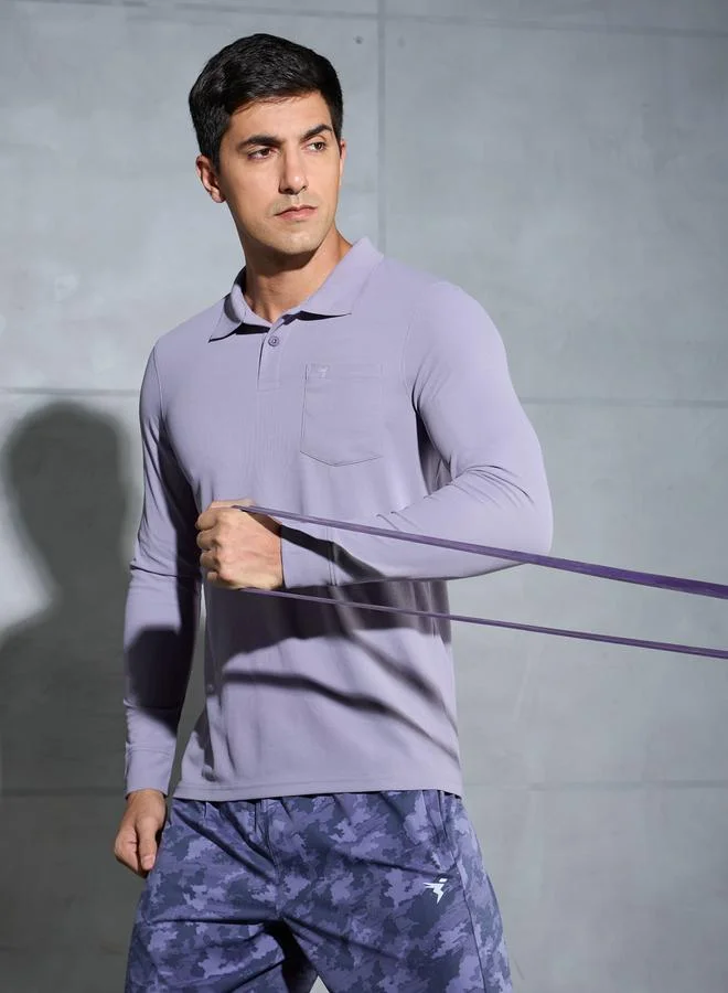 Technosport Technosport Solid Polo T-Shirt with Pocket Detail