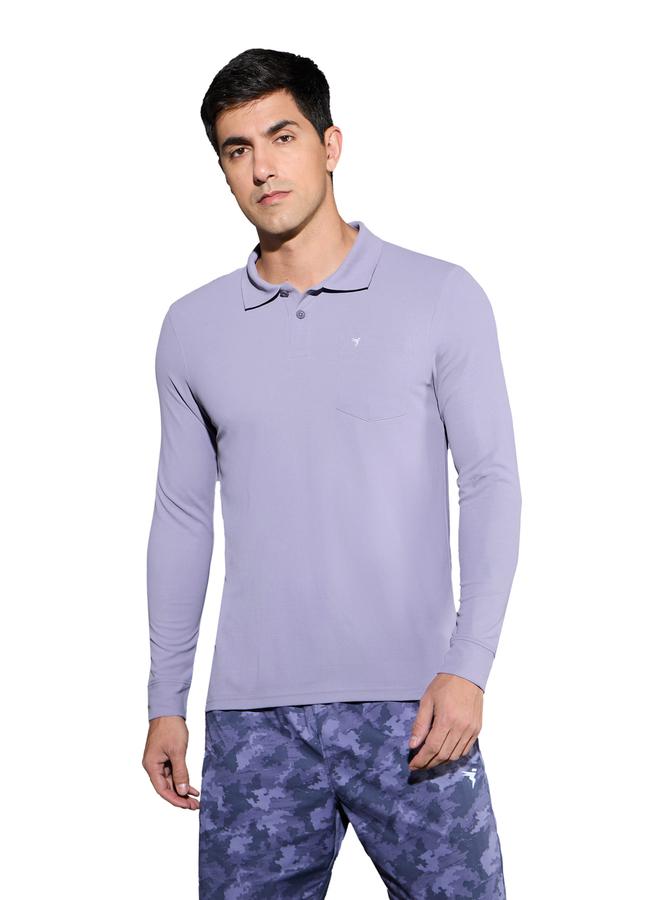 Technosport Solid Polo T-Shirt With Pocket Detail - Image 1