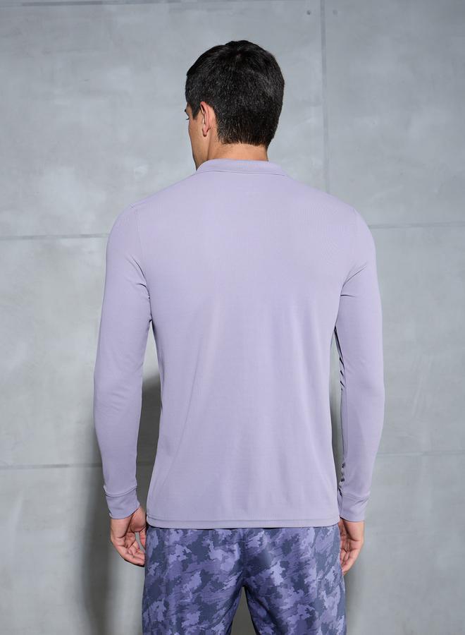 Technosport Solid Polo T-Shirt With Pocket Detail - Image 3
