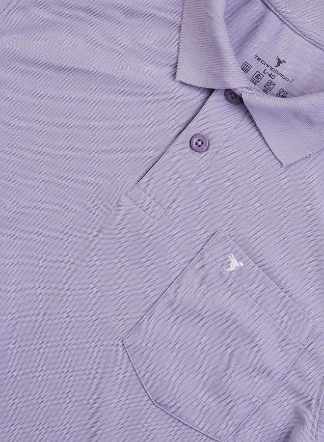 Technosport Solid Polo T-Shirt With Pocket Detail - Image 4
