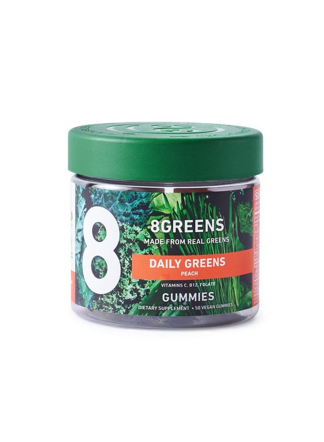 8Greens Daily Peach Tea Gummies Superfood Super Greens Greens Powder In A Gummy. Vitamins Vegan Gluten Free Nongmo For Energy & Immune Support (1 Jar / 50 Gummies) - Image 2