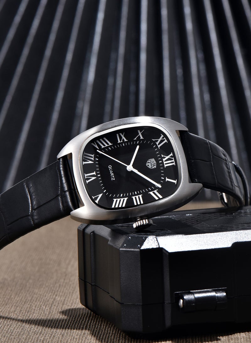 رولستيمي ساعة كوارتز أنيقة للرجال-قرص مميز ، سوار من جلد البولي يوريثان ، مظهر كلاسيكي وعصري ، آر تي 7904 - Image 2