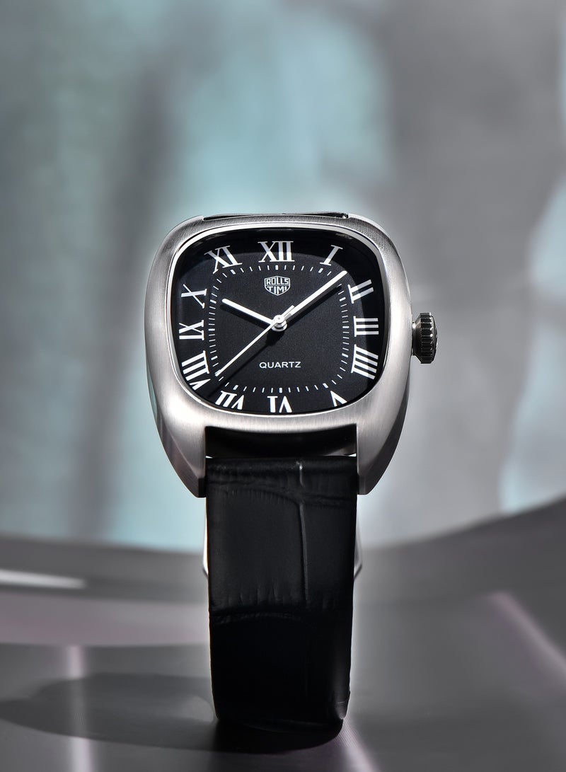 رولستيمي ساعة كوارتز أنيقة للرجال-قرص مميز ، سوار من جلد البولي يوريثان ، مظهر كلاسيكي وعصري ، آر تي 7904 - Image 3