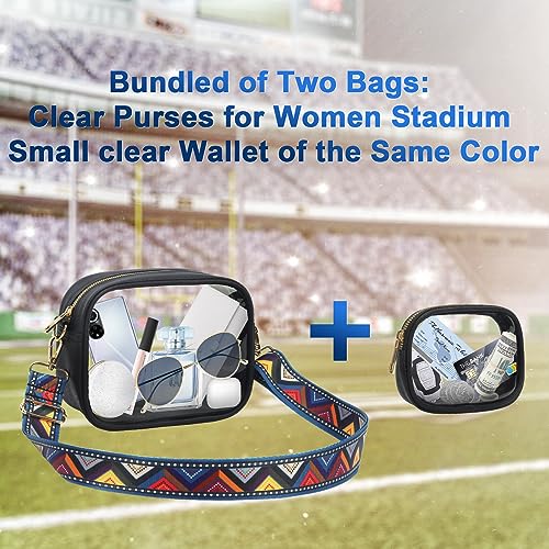 KETIEE Clear Crossbody Bag, Stadium Approved Clear Purse Bag for Concerts Sports Events Festivals （ 2 in 1， Black - Image 2