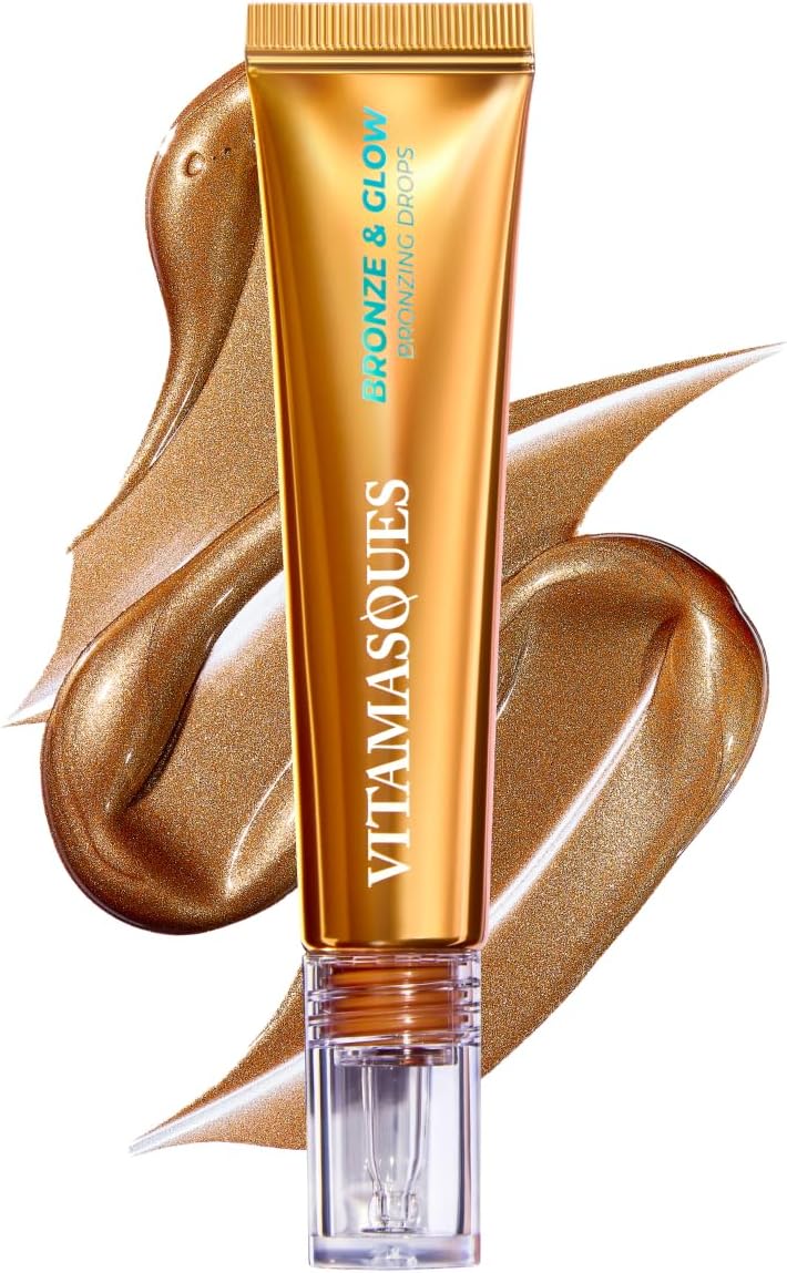 Vitamasques Bronze Glow Bronzing Drops Self Tanning Drops for Face with Hydrating Glow Lightweight Skin Tint Clean Fragrance Free Dermatologist Tested Made in Korea
