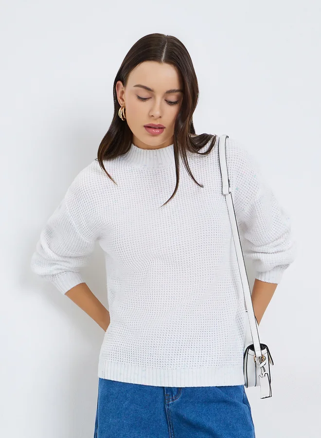Styli Regular Fit Chunky Knit Mixed Yarn Sweater