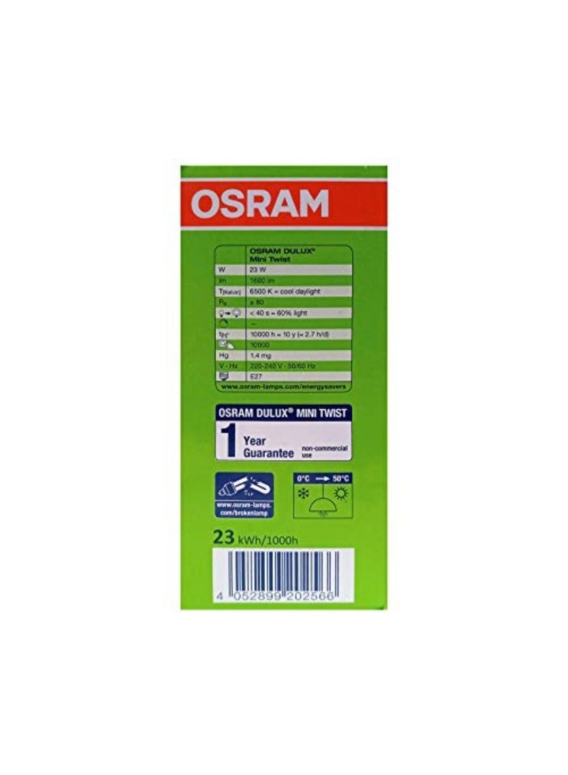 OSRAM DULUXSTAR MINI TWIST 23W Daylight CFL Spiral Bulb – E27 Base, 865 Cool Daylight - Image 2