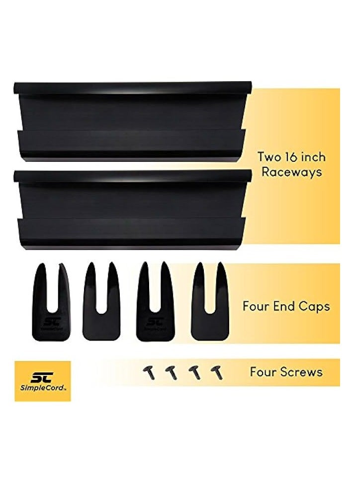 PROMASS Simple Cord Under Desk Cable Organizer Cord Cover - Cable Management Channel to Hide Power Strips, Wires, Power Supplies, Surge Protectors, Cables or Cords at Home or Office - Promass Black - Image 3