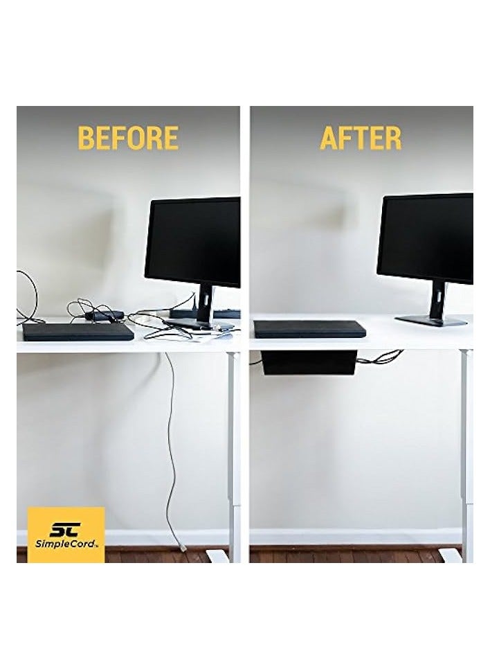 PROMASS Simple Cord Under Desk Cable Organizer Cord Cover - Cable Management Channel to Hide Power Strips, Wires, Power Supplies, Surge Protectors, Cables or Cords at Home or Office - Promass Black - Image 5
