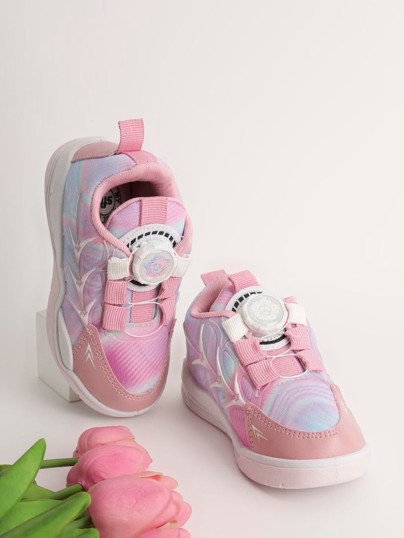 CUHO TRENDS Kids Spinner Sneakers for Girls | Spinner Design | Soft Sole Casual Shoes (Pink) - Image 2