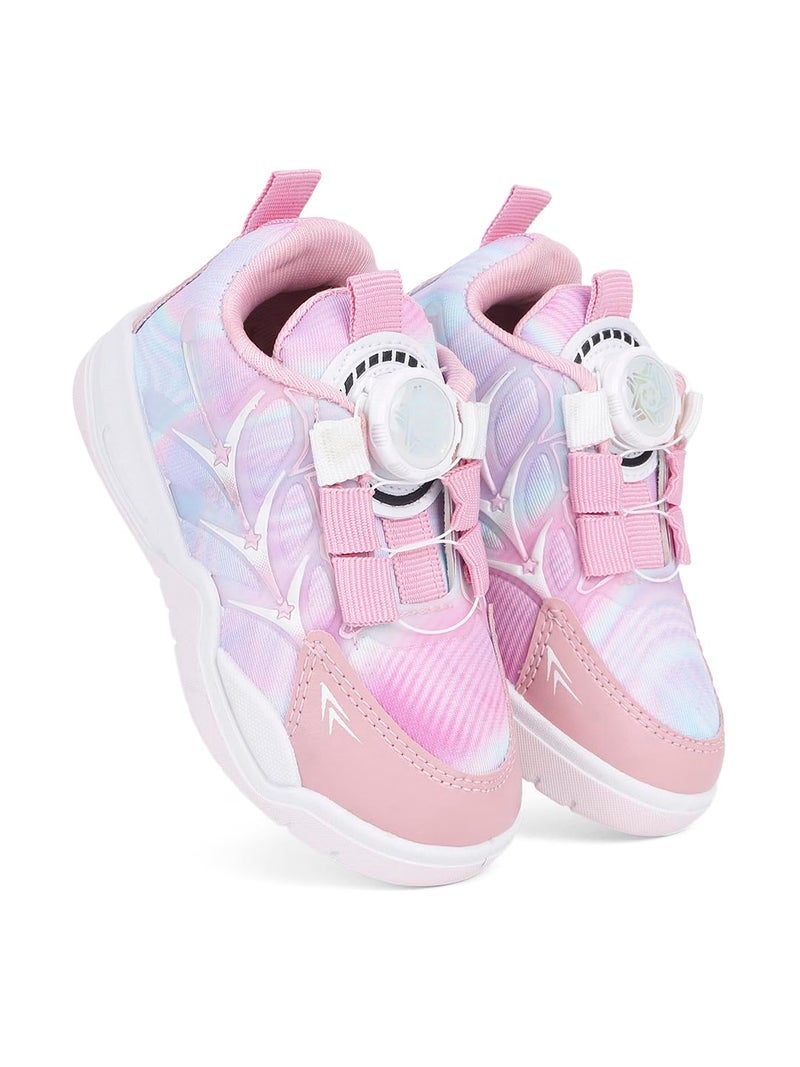 CUHO TRENDS Kids Spinner Sneakers for Girls | Spinner Design | Soft Sole Casual Shoes (Pink) - Image 3