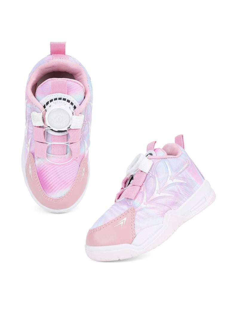 CUHO TRENDS Kids Spinner Sneakers for Girls | Spinner Design | Soft Sole Casual Shoes (Pink) - Image 5